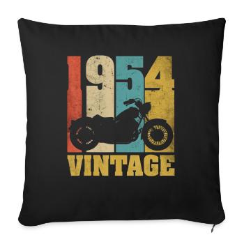 1954 Jahrgang Geburtstag Biker Motorrad Geschenk - Sofakissenbezug 45 x 45 cm - Schwarz - Vorne