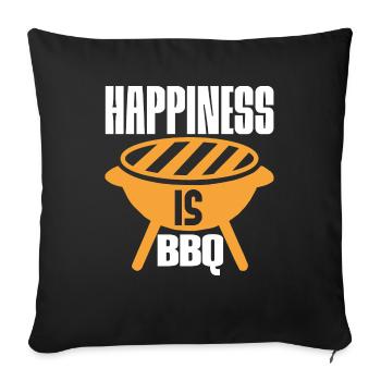 LE BONHEUR, C’EST UN BARBECUE - Housse de coussin décorative 45 x 45 cm - noir - Devant