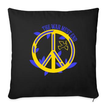 UKRAINE - Peace must end - Sofa pillowcase 17,3'' x 17,3'' (45 x 45 cm) - black - Front