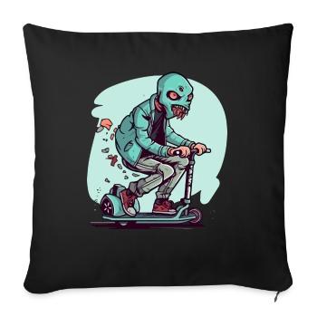 Le monstre à la trottinette - Housse de coussin décorative 45 x 45 cm - noir - Devant