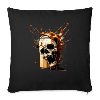 Explosion de bière Skull - Housse de coussin décorative 45 x 45 cm - noir - Devant