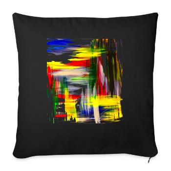 "In line" Acryl Paint 69 by Marco Eckenbrecht - Sofa pillowcase 17,3'' x 17,3'' (45 x 45 cm) - black - Front