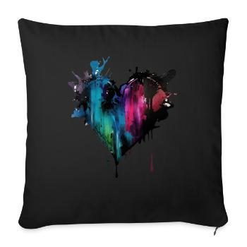 Heart Paint Drop Graffiti - Sofa pillowcase 17,3'' x 17,3'' (45 x 45 cm) - black - Front