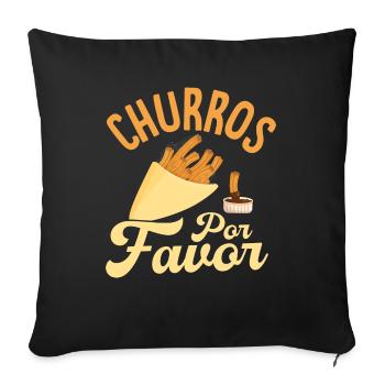 Curros Por Favor Latin Pastry Food Dessert - Sofakissenbezug 45 x 45 cm - Schwarz - Vorne