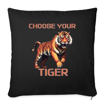 Wählen Sie Ihren Tiger | 8bit Tiger Abenteuer - Sofakissenbezug 45 x 45 cm - Schwarz - Vorne