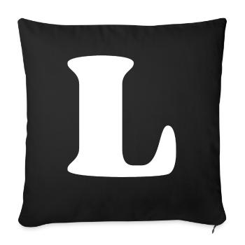 Letter l - Sofa pillowcase 17,3'' x 17,3'' (45 x 45 cm) - black - Front