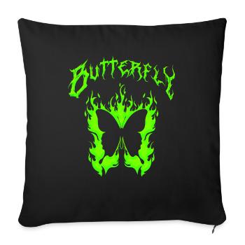 Butterfly insect butterfly nature summer colorful art - Sofa pillowcase 17,3'' x 17,3'' (45 x 45 cm) - black - Front