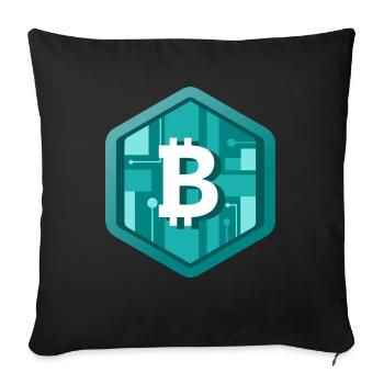 B Crypto Logo - Sofa pillowcase 17,3'' x 17,3'' (45 x 45 cm) - black - Front