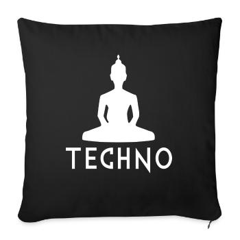 techno music quote - Sofa pillowcase 17,3'' x 17,3'' (45 x 45 cm) - black - Front