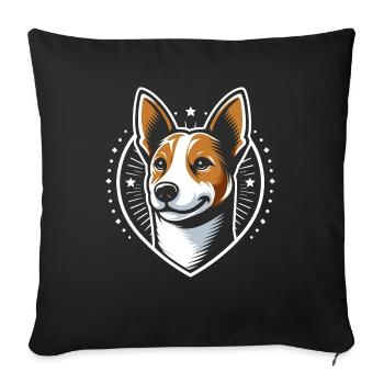 Basenji - Housse de coussin décorative 45 x 45 cm - noir - Devant