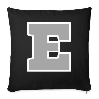 Letter e sport - Sofa pillowcase 17,3'' x 17,3'' (45 x 45 cm) - black - Front