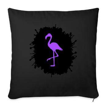 Flamingo Splatter - Sofa pillowcase 17,3'' x 17,3'' (45 x 45 cm) - black - Front