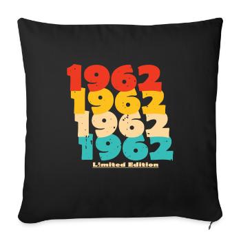 1962: Limited Edition - 62nd Anniversary - Sofa pillowcase 17,3'' x 17,3'' (45 x 45 cm) - black - Front