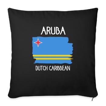 Aruba Flag - Dutch Caribbean - Caribbean - Sofa pillowcase 17,3'' x 17,3'' (45 x 45 cm) - black - Front