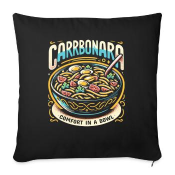 Carbonara Noodles Pasta Noodles Italian Food - Sofa pillowcase 17,3'' x 17,3'' (45 x 45 cm) - black - Front