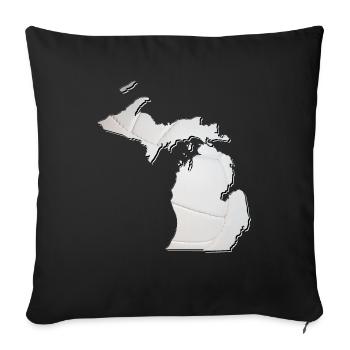 Michigan (USA) | echter Volleyball | Landkarte - Sofakissenbezug 45 x 45 cm - Schwarz - Vorne