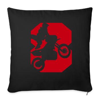 Moto 8 biker - Sofa pillowcase 17,3'' x 17,3'' (45 x 45 cm) - black - Front