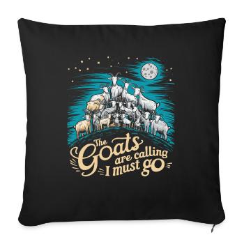 The goats are calling – time to go - Sofa pillowcase 17,3'' x 17,3'' (45 x 45 cm) - black - Front