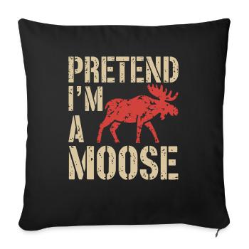 Moose love with wit - Sofa pillowcase 17,3'' x 17,3'' (45 x 45 cm) - black - Front