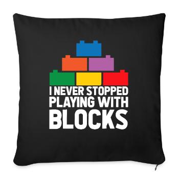 Brick Builder Brick Building Master Builder - Sofa pillowcase 17,3'' x 17,3'' (45 x 45 cm) - black - Front
