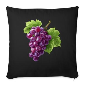 red grapes - Sofa pillowcase 17,3'' x 17,3'' (45 x 45 cm) - black - Front