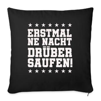 Boire une nuit - Housse de coussin décorative 45 x 45 cm - noir - Devant