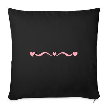 Pink Line Hearts Wave - Sofa pillowcase 17,3'' x 17,3'' (45 x 45 cm) - black - Front