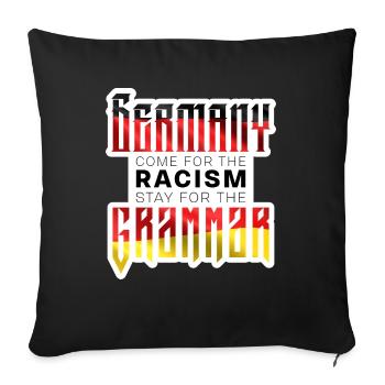 L’ALLEMAGNE vient pour le racisme, reste pour la grammaire - Housse de coussin décorative 45 x 45 cm - noir - Devant