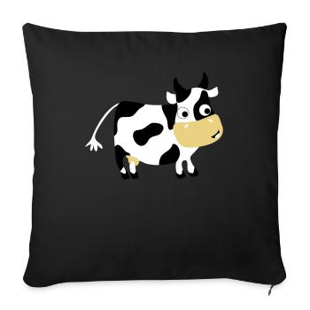 Lustige Kuh Luise - Bauernhof - Sofa pillowcase 17,3'' x 17,3'' (45 x 45 cm) - black - Front