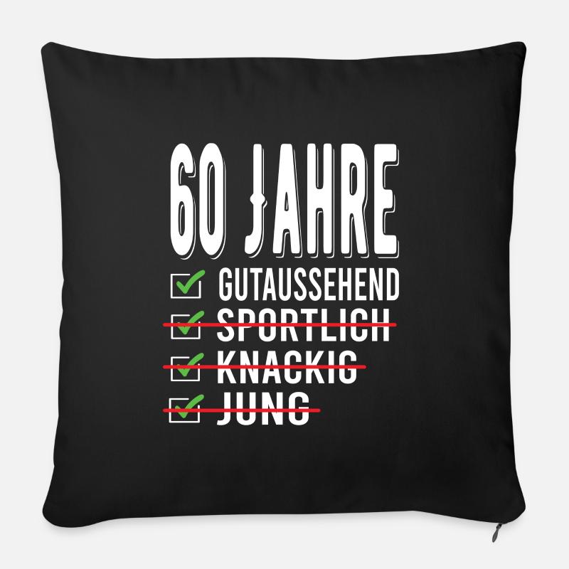 60. Geburtstag 60 Jahre - Sofakissenbezug 45 x 45 cm - Schwarz