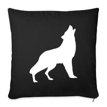 Howling Wolf - Sofa pillowcase 17,3'' x 17,3'' (45 x 45 cm) - black - Front