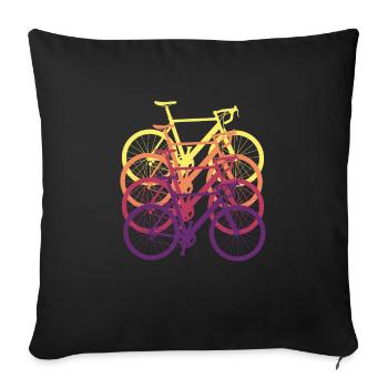 Road bike Bicycle cyclist Gift racing - Sofa pillowcase 17,3'' x 17,3'' (45 x 45 cm) - black - Front