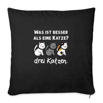 Three Funny Cats Gift for Cat Owners - Sofa pillowcase 17,3'' x 17,3'' (45 x 45 cm) - black - Front