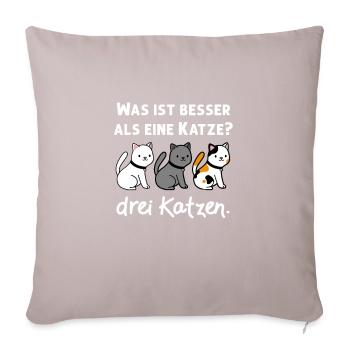 Three Funny Cats Gift for Cat Owners - Sofa pillowcase 17,3'' x 17,3'' (45 x 45 cm) - light taupe - Front