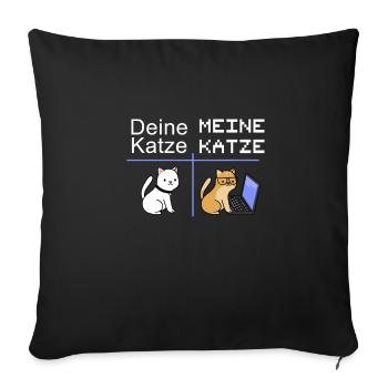 Nerd Computer Scientist with Cat Gift IT Cats - Sofa pillowcase 17,3'' x 17,3'' (45 x 45 cm) - black - Front