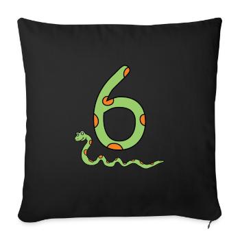 Snake Birthday Boy 6th Sixth Kids Reptile Animal - Sofa pillowcase 17,3'' x 17,3'' (45 x 45 cm) - black - Front