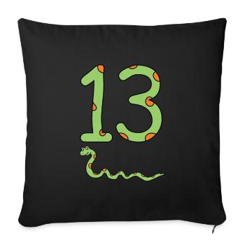 Snake Birthday Boy 13th Thirteenth Kids Reptile - Sofa pillowcase 17,3'' x 17,3'' (45 x 45 cm) - black - Front