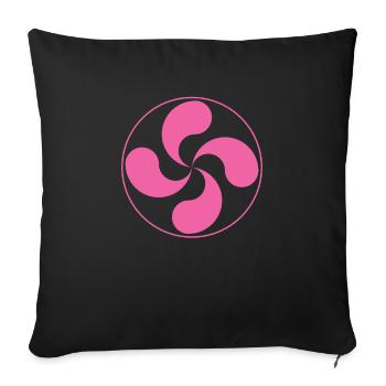 Lauburu Shirt Basque Country Cross Ikurrina - Sofa pillowcase 17,3'' x 17,3'' (45 x 45 cm) - black - Front