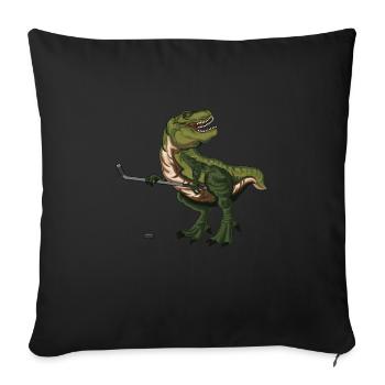 Dinosaurier Hockeyschläger Puck Trex Dino Trex Lift - Sofakissenbezug 45 x 45 cm - Schwarz - Vorne