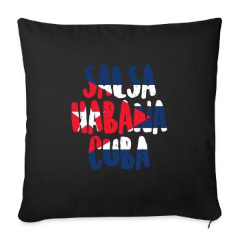 Salsa La Havane Cuba - Housse de coussin décorative 45 x 45 cm - noir - Devant