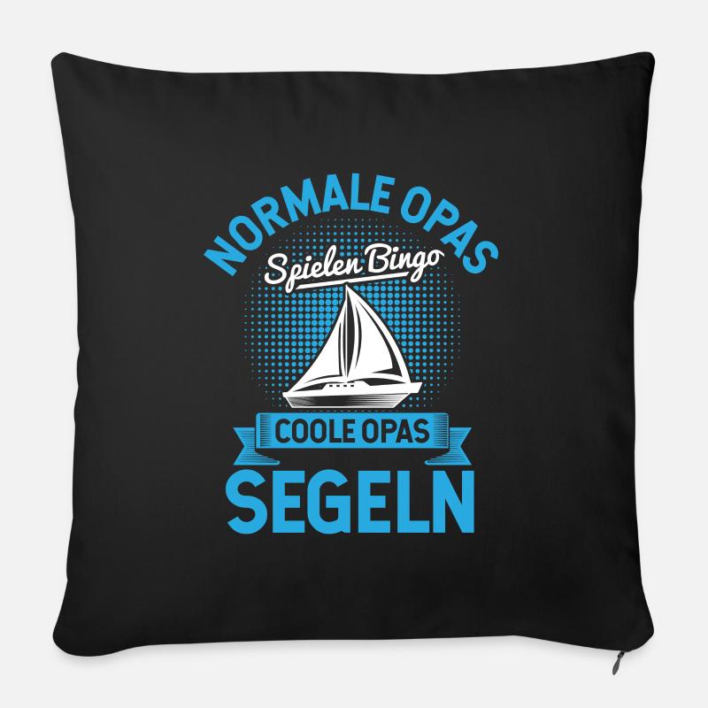 Opa Bingo Rentner Enkel Segelboot Lustiges Segler - Sofakissenbezug 45 x 45 cm - Schwarz