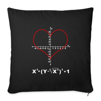 Amour coeur équation math drôle saint valentin - Housse de coussin décorative 45 x 45 cm - noir - Devant