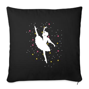 Ballerina Ballett Geschenk mit Sternen - Sofakissenbezug 45 x 45 cm - Schwarz - Vorne