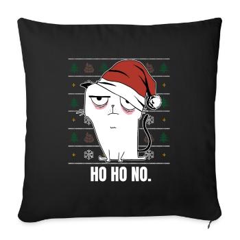 Ho Ho No Cat Ugly Christmas Sweater - Sofa pillowcase 17,3'' x 17,3'' (45 x 45 cm) - black - Front