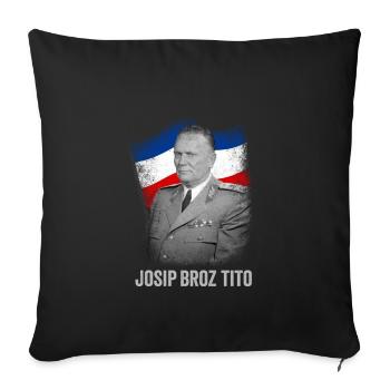 Josip Broz Tito Marsal SFRJ Yugoslavia - Sofa pillowcase 17,3'' x 17,3'' (45 x 45 cm) - black - Front