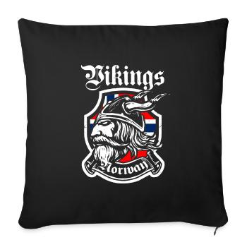 Idée cadeau viking Norvège Scandinavie - Housse de coussin décorative 45 x 45 cm - noir - Devant