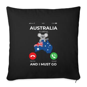 Australia is Calling Holiday Gift - Sofa pillowcase 17,3'' x 17,3'' (45 x 45 cm) - black - Front