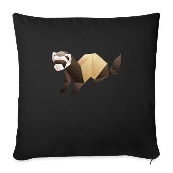 Origami Frettchen - Sofakissenbezug 45 x 45 cm - Schwarz - Vorne