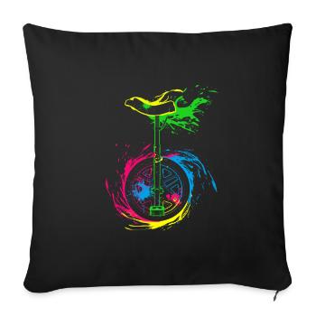 Splash Unicycle - Sofa pillowcase 17,3'' x 17,3'' (45 x 45 cm) - black - Front