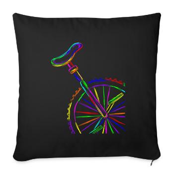 Colorful Stroke Unicycle - Sofa pillowcase 17,3'' x 17,3'' (45 x 45 cm) - black - Front